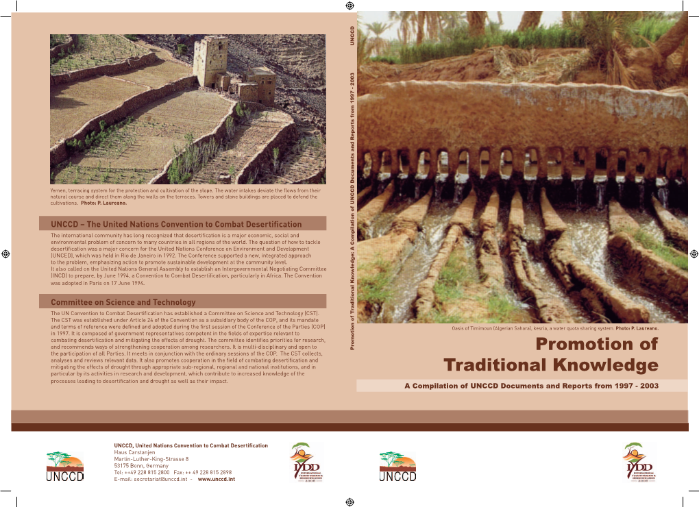 Promotion of Traditional Knowledge