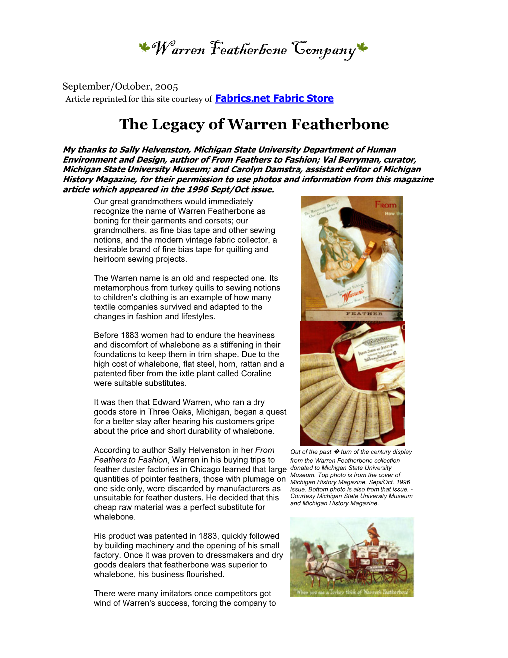 Warren Featherbone Company