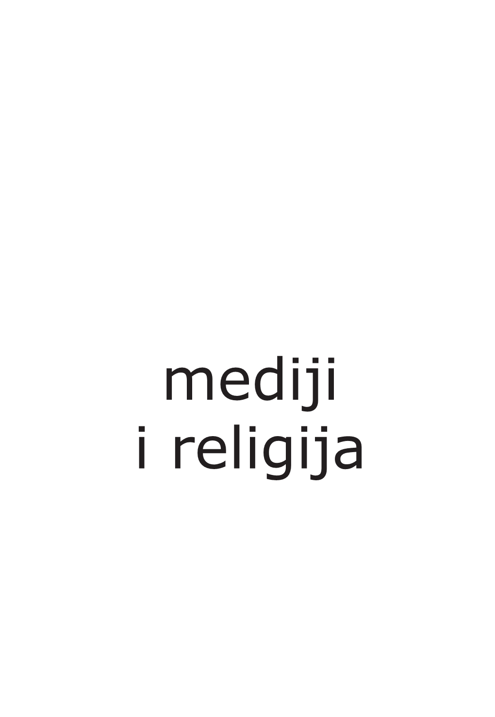Mediji I Religija