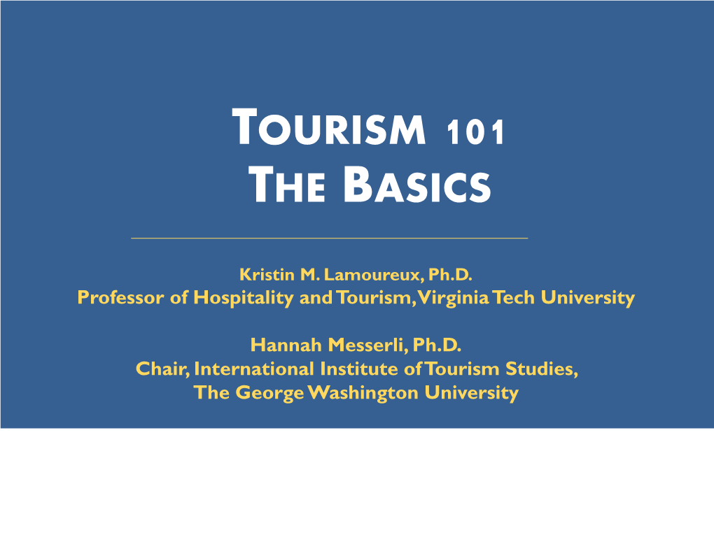 Tourism 101 the Basics