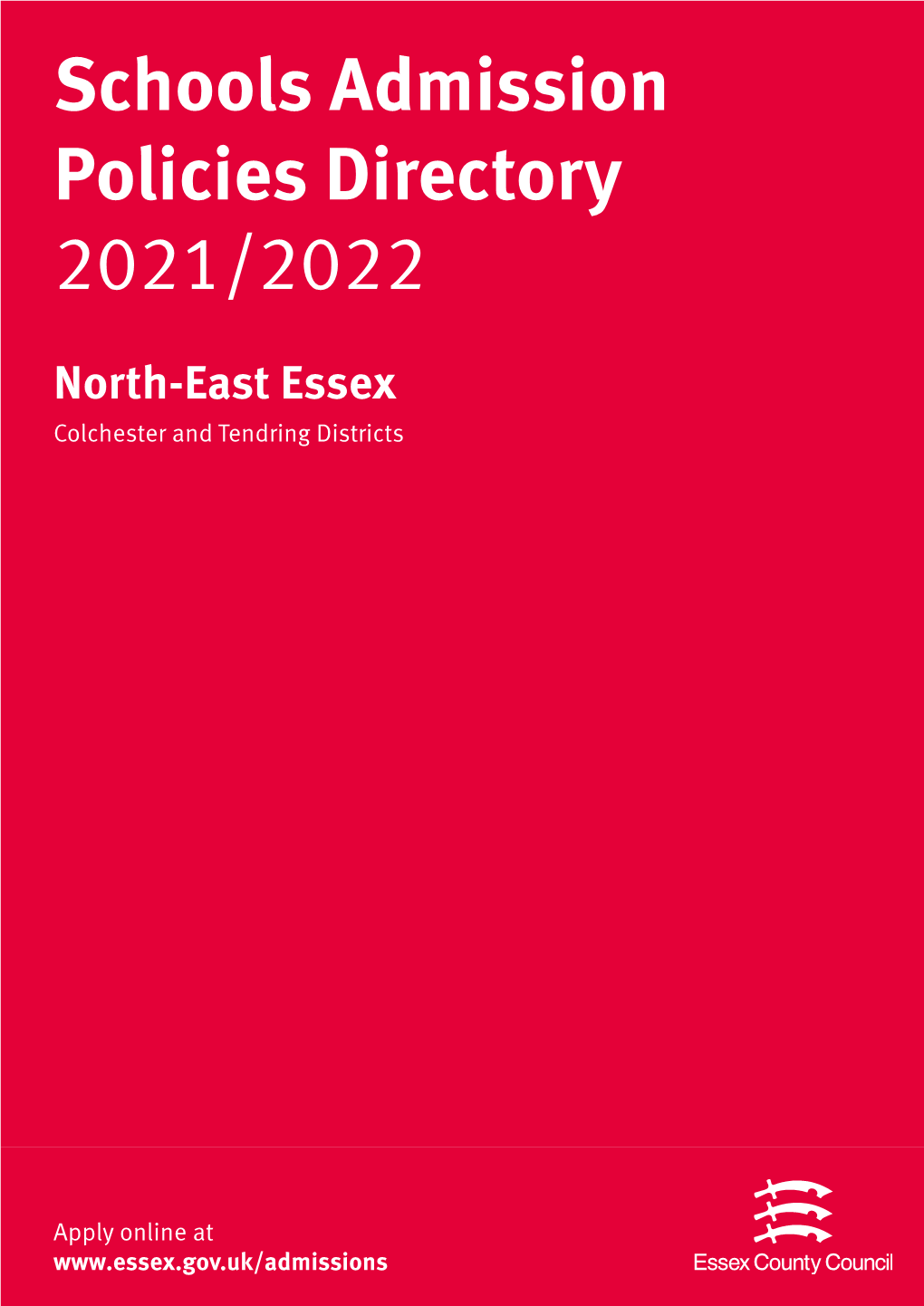 Primary School Admissions Brochure for North-East Essex 2021-22