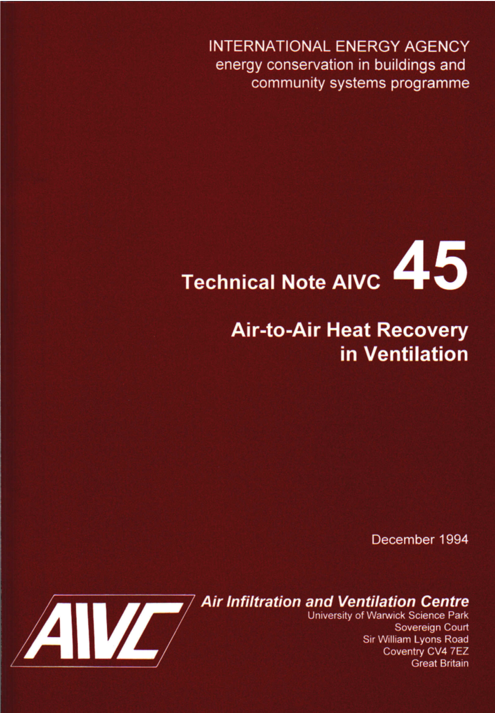 Air-To-Air Heat Recovery in Ventilation