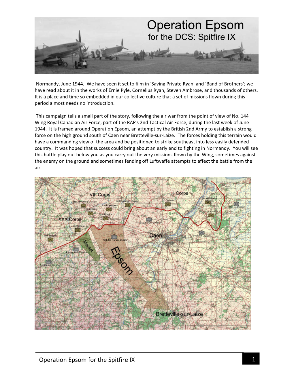 Operation Epsom for the DCS: Spitfire IX