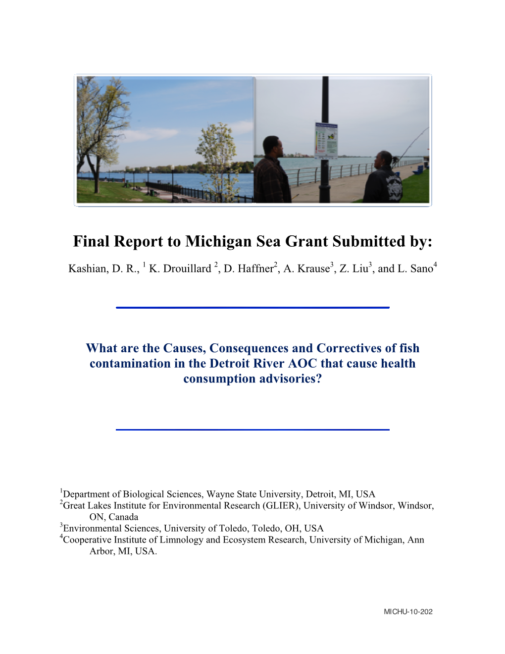 Final Report to Michigan Sea Grant Submitted By