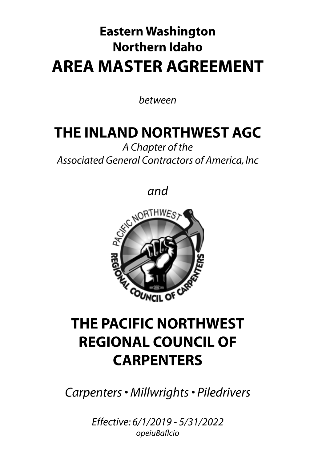 Eastern Washington Northern Idaho Area Master Agreement 6-1-19 to 5-31-22