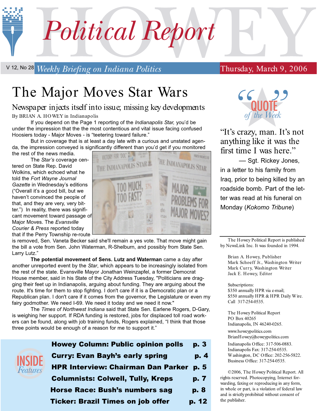 The Major Moves Star Wars Newspaper Injects Itself Into Issue; Missing Key Developments by BRIAN A