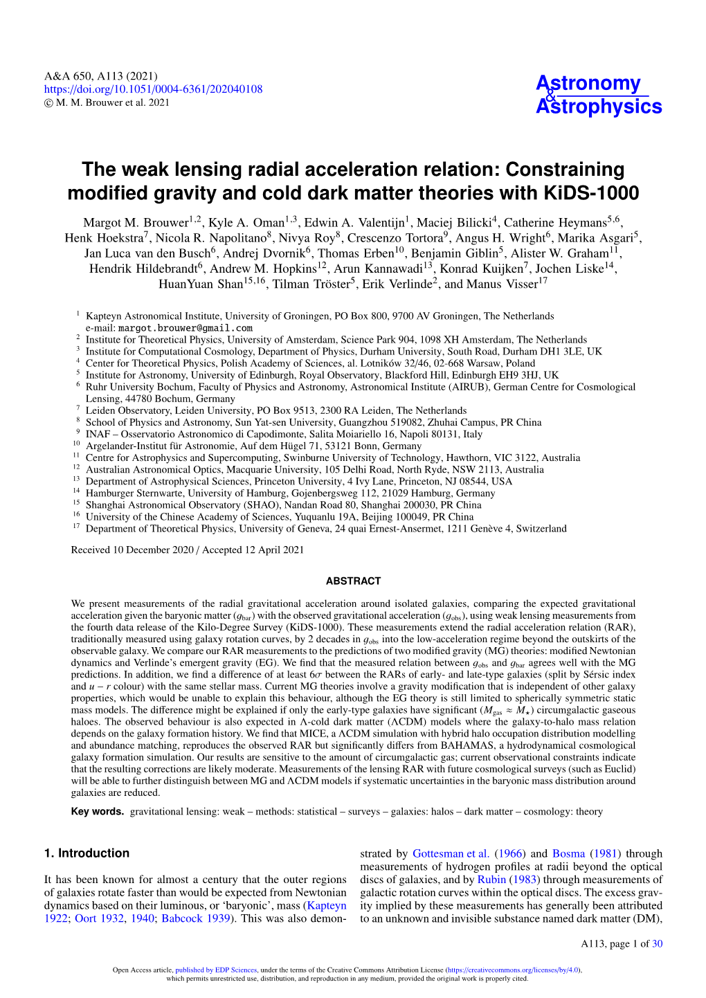 The Weak Lensing Radial Acceleration Relation: Constraining Modified