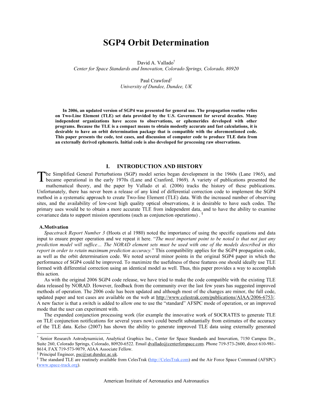 SGP4 Orbit Determination