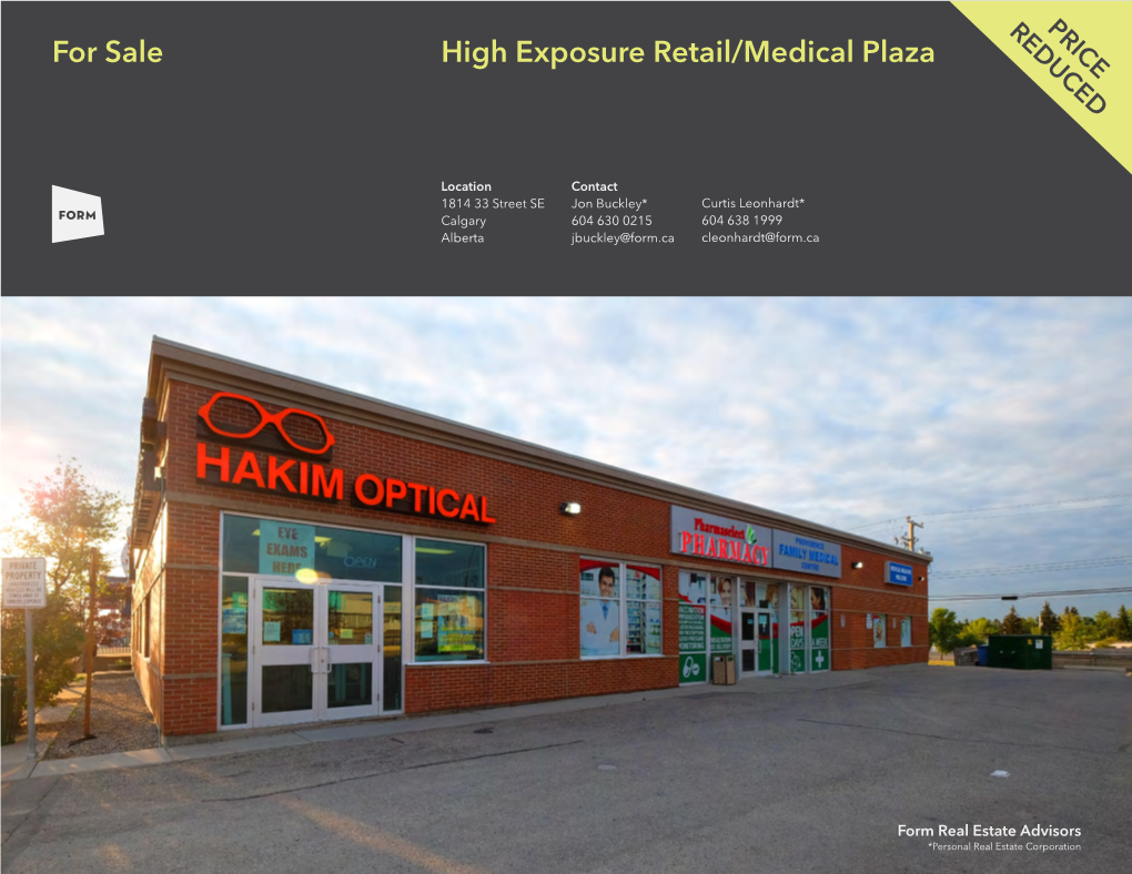 For Sale High Exposure Retail/Medical Plaza