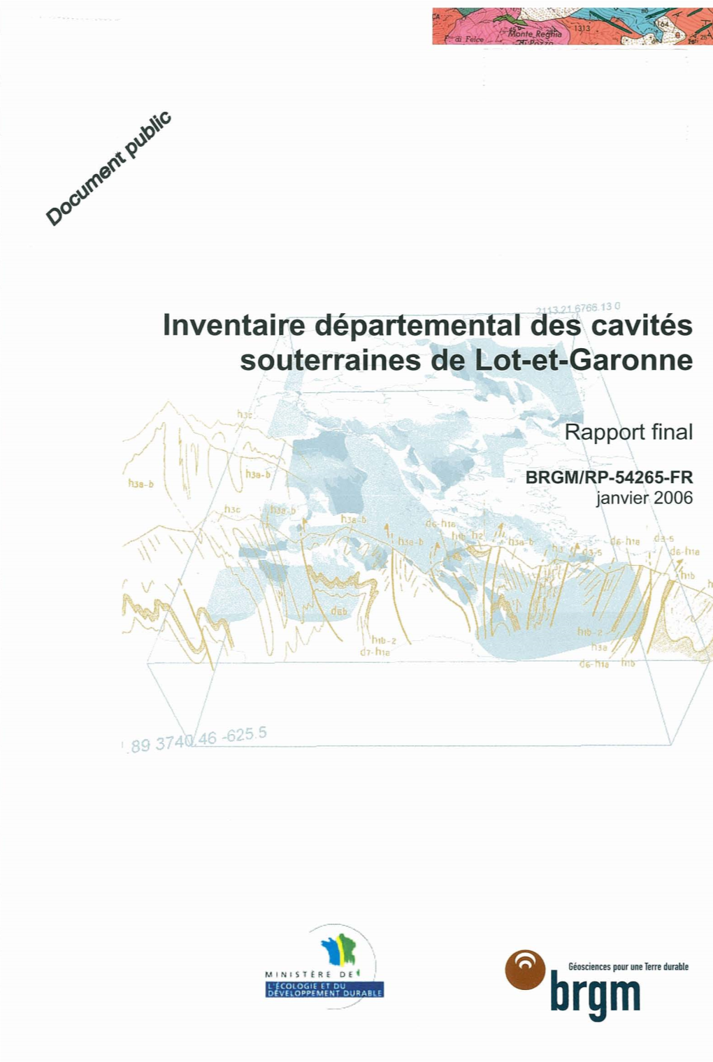Inventaire Départemental Des Cavités Souterraines De Lot-Et-Garonne