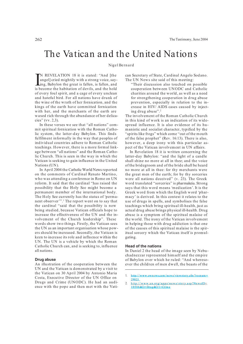 The Vatican and the United Nations