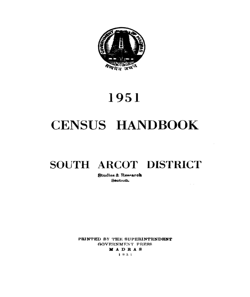 Census Handbook, South Arcot
