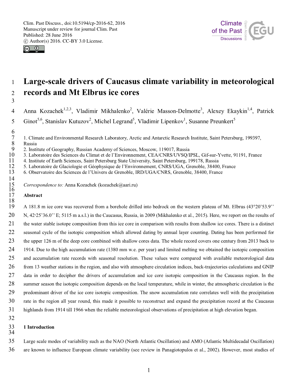 Large-Scale Drivers of Caucasus Climate Variability in Meteorological