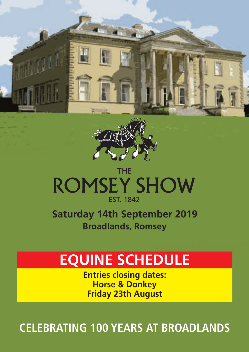 EQUINE SCHEDULE Entries Closing Dates: Horse & Donkey Friday 23Th August