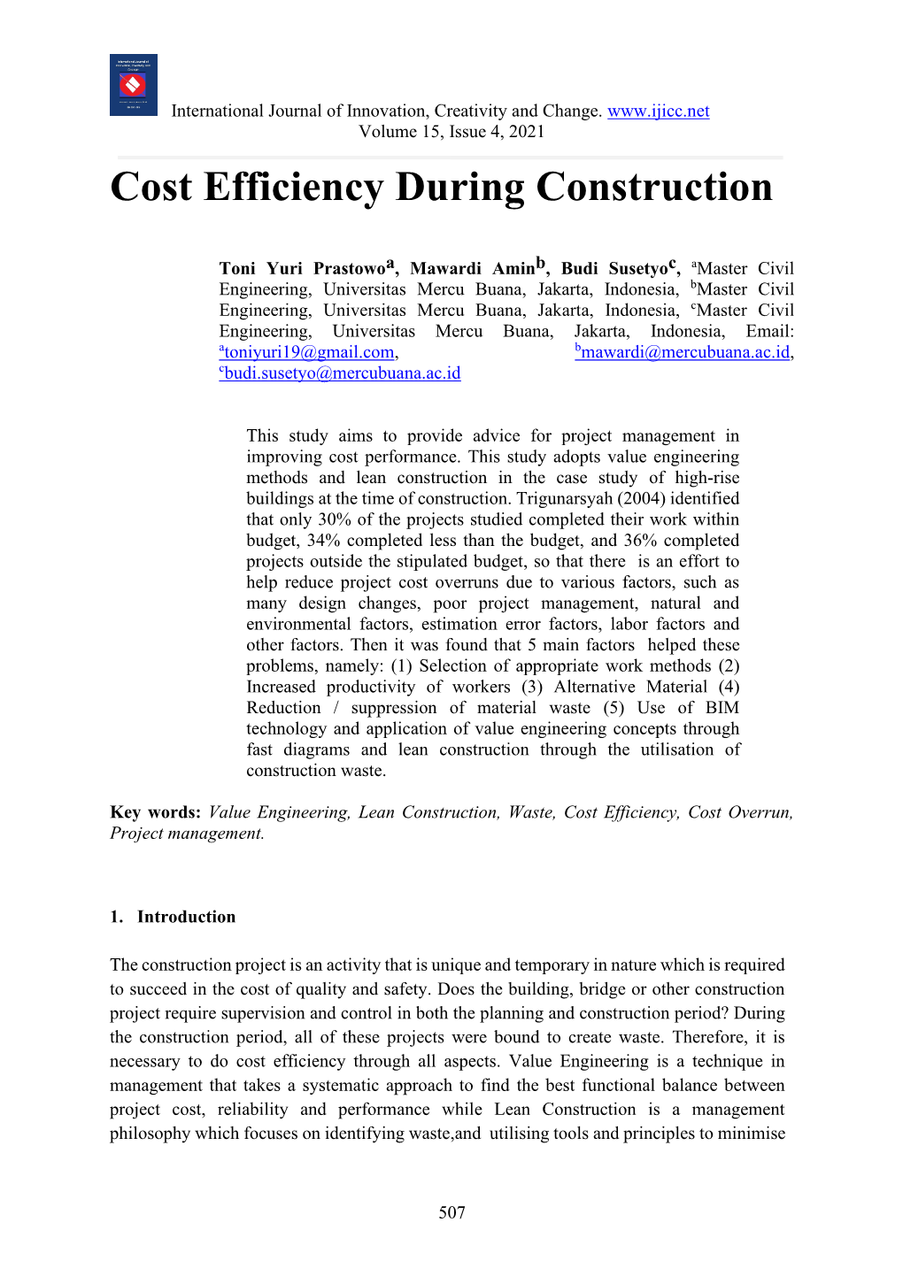 Cost Efficiency During Construction