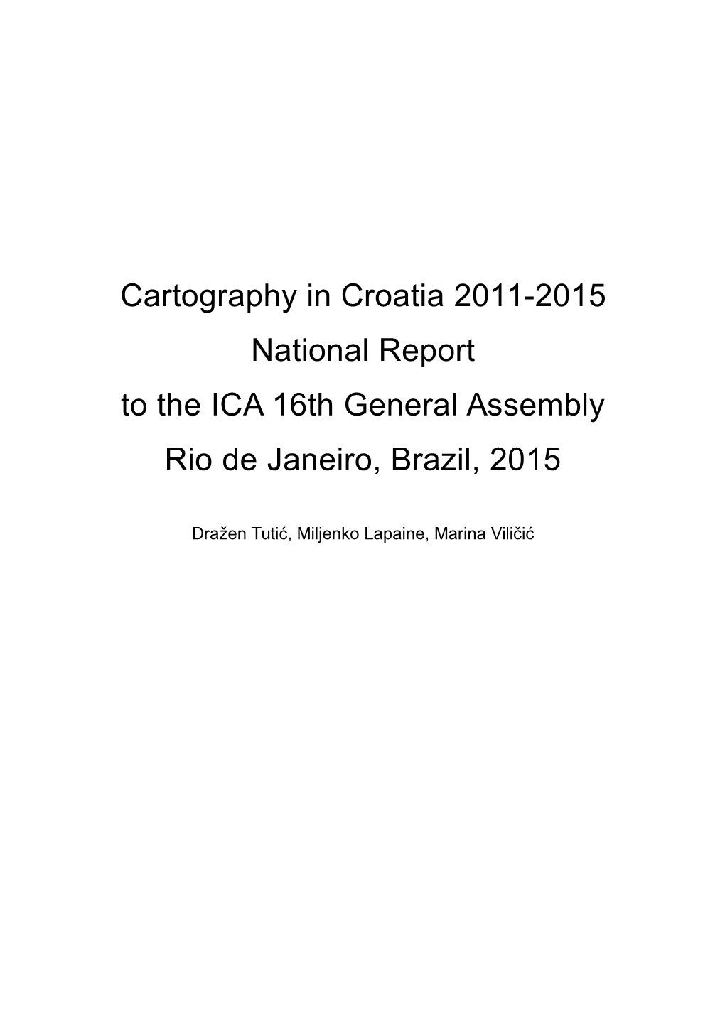 Cartography in Croatia 2011 2015