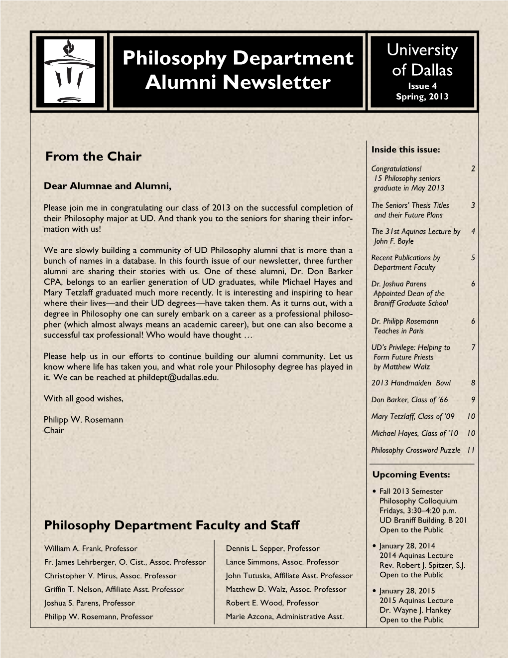 Phil Alumni Newsletter