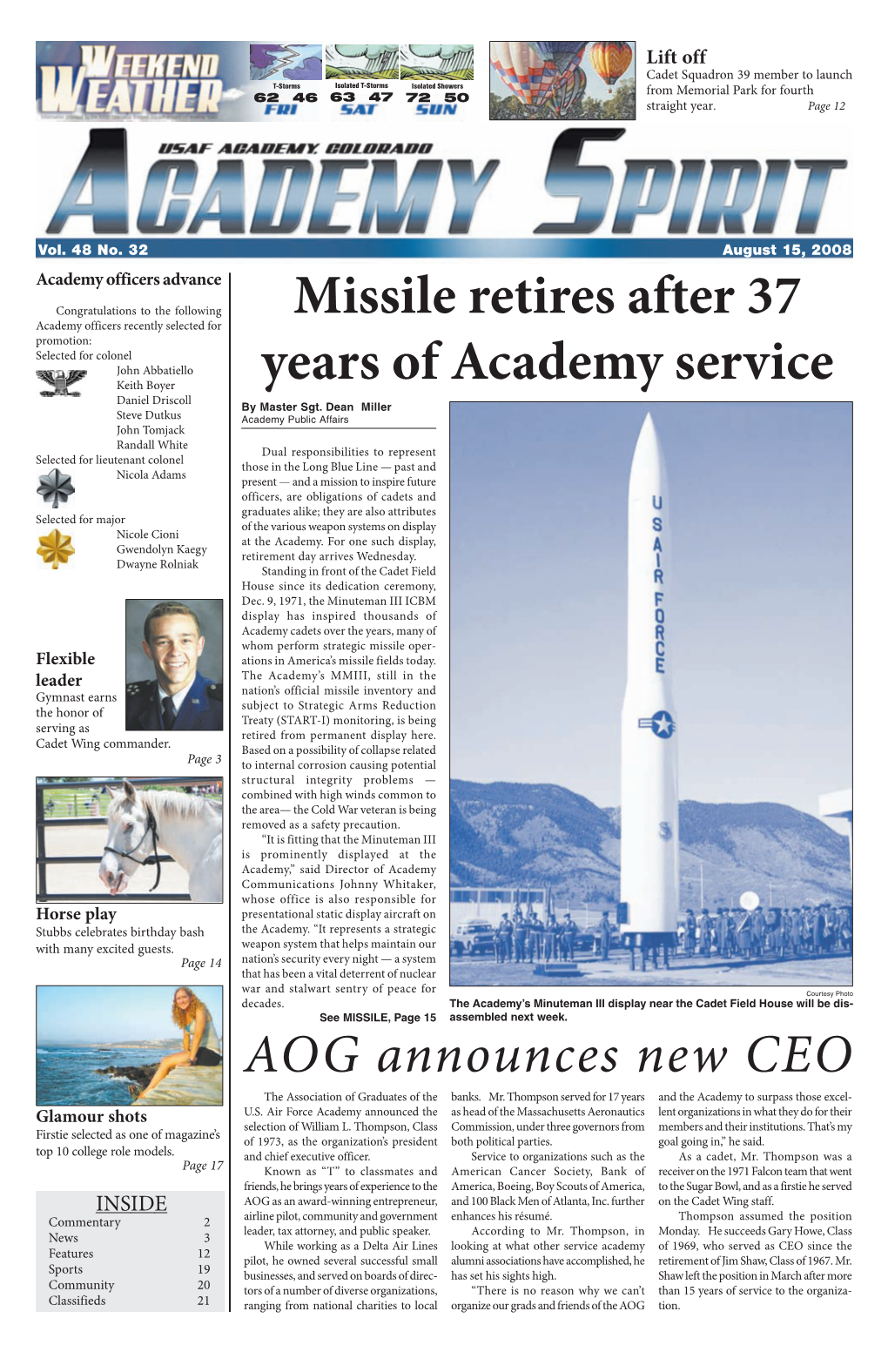 Missile Retires After 37 Years of Academy Service
