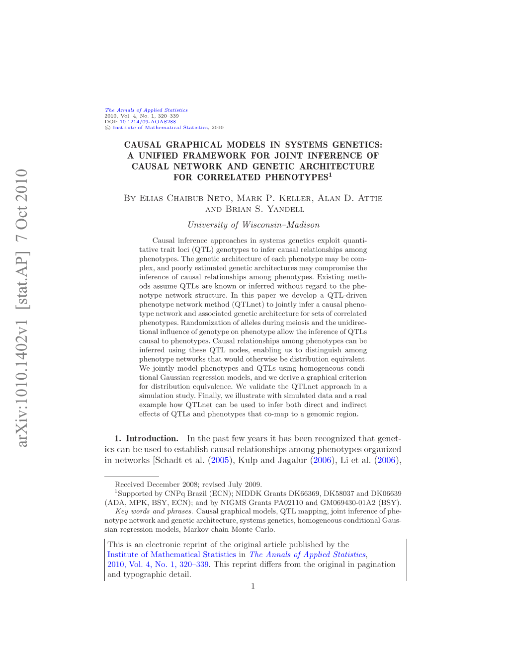 Causal Graphical Models in Systems Genetics 3