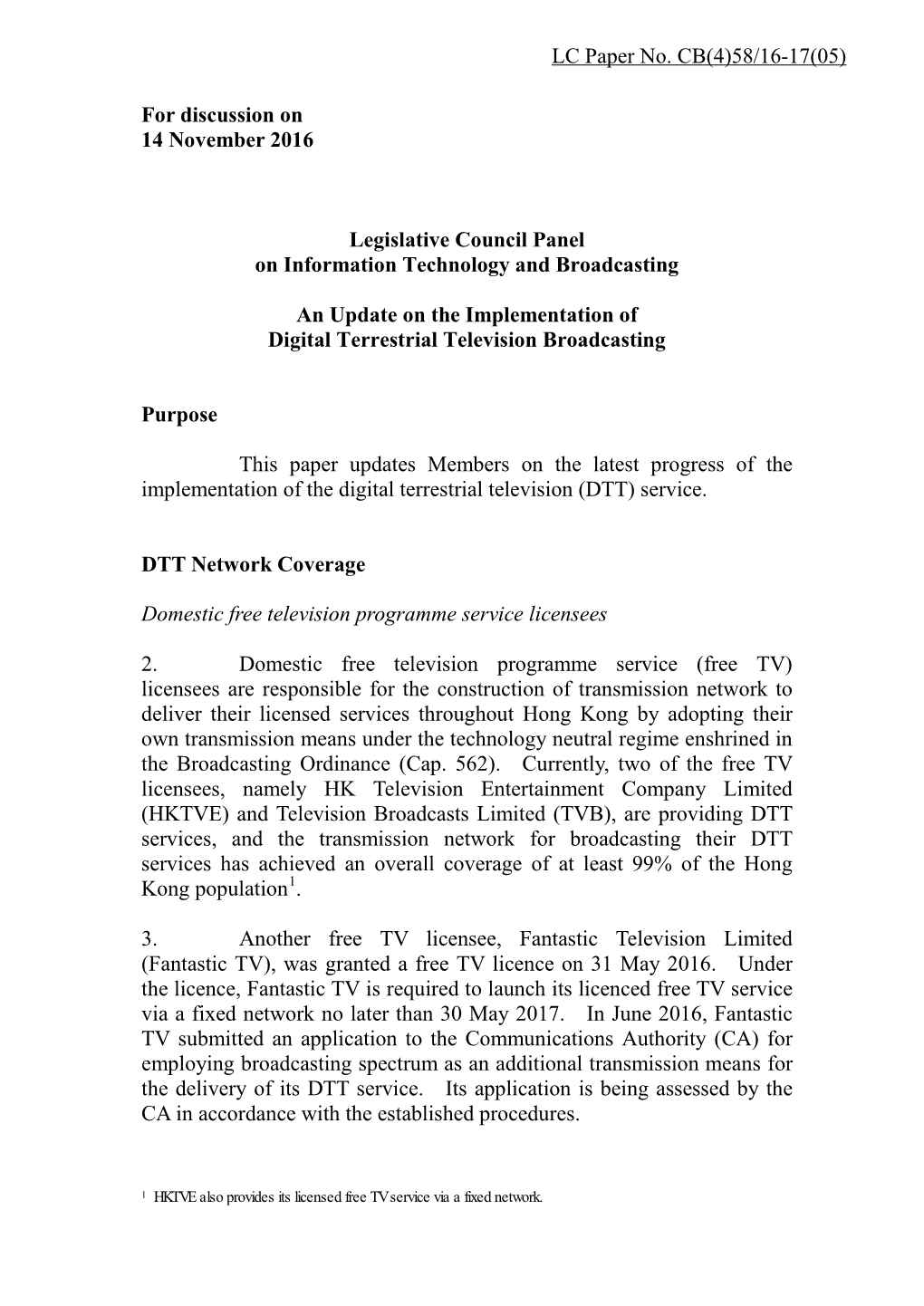 Legco ITB Panel Paper for DTT Eng (14 November 2016)