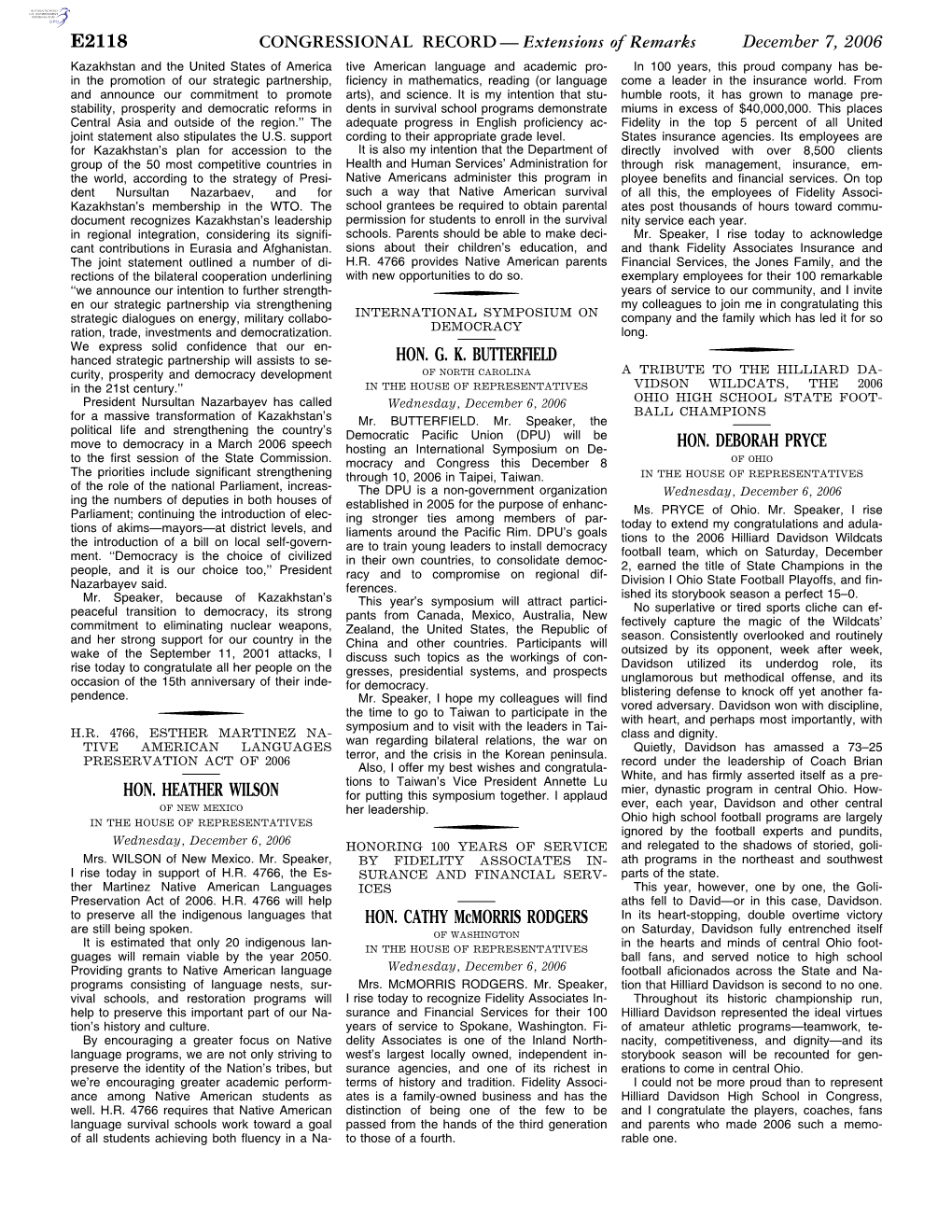 CONGRESSIONAL RECORD— Extensions Of