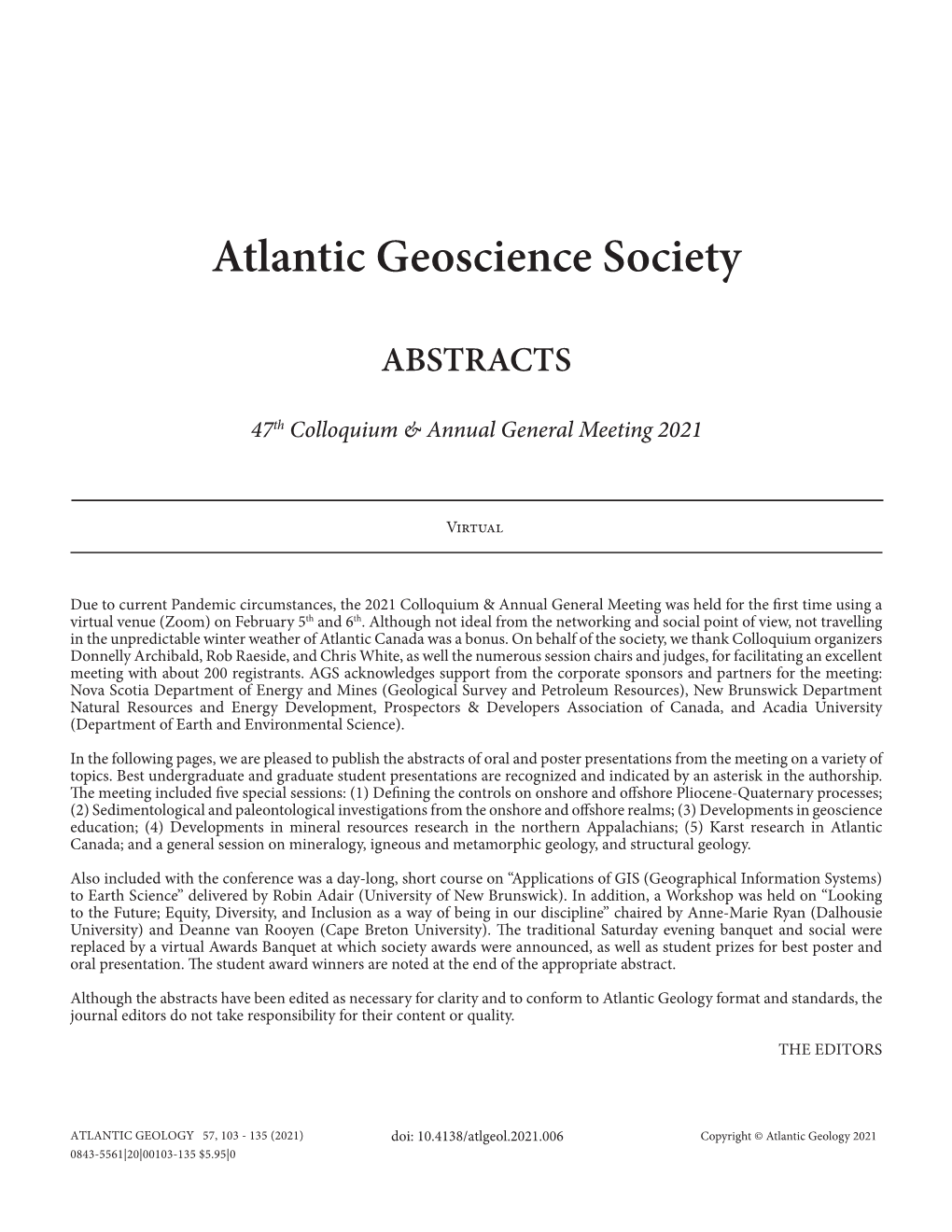 Atlantic Geoscience Society