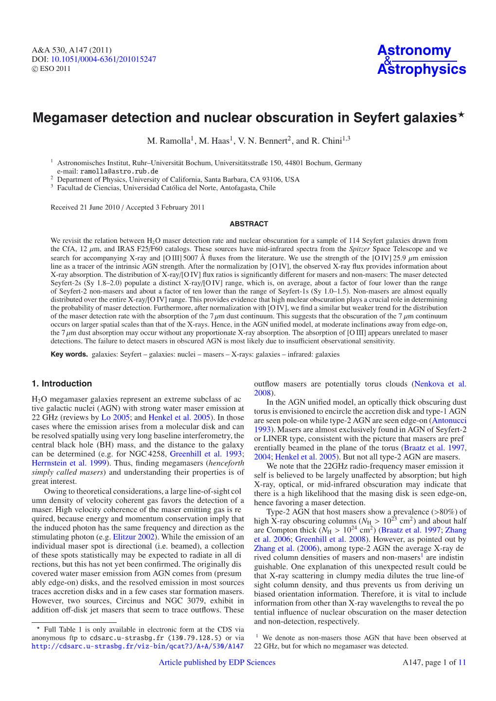 Megamaser Detection and Nuclear Obscuration in Seyfert Galaxies*