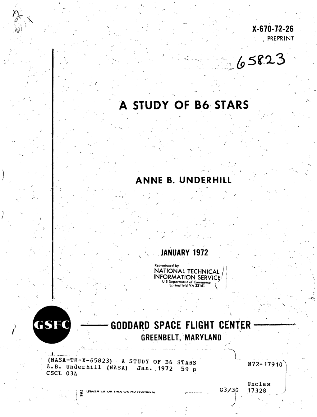'A Study of 86, Stars ,'