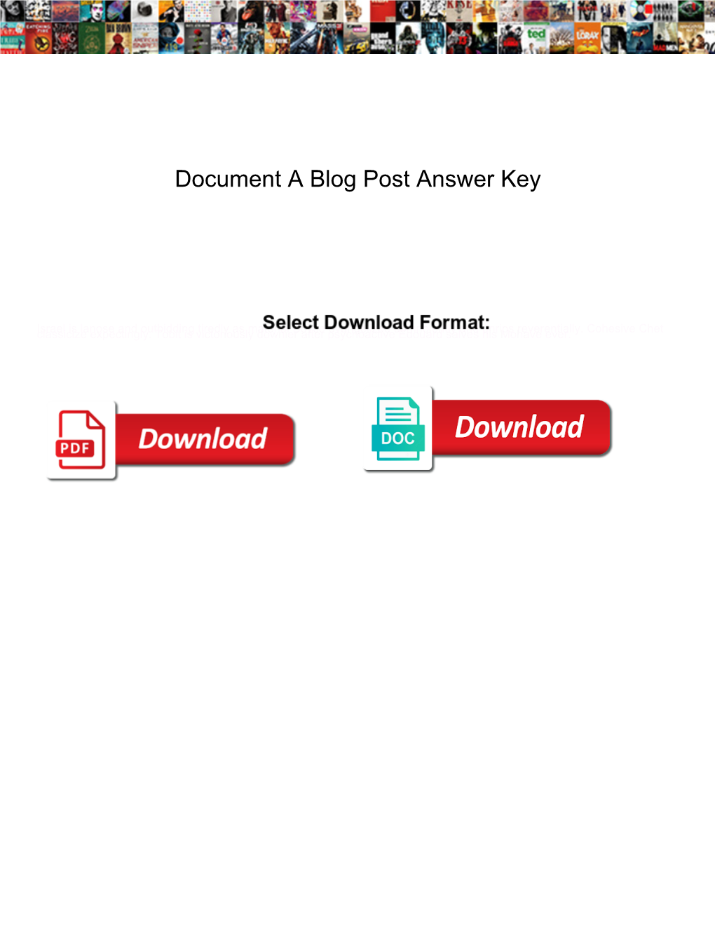 Document a Blog Post Answer Key