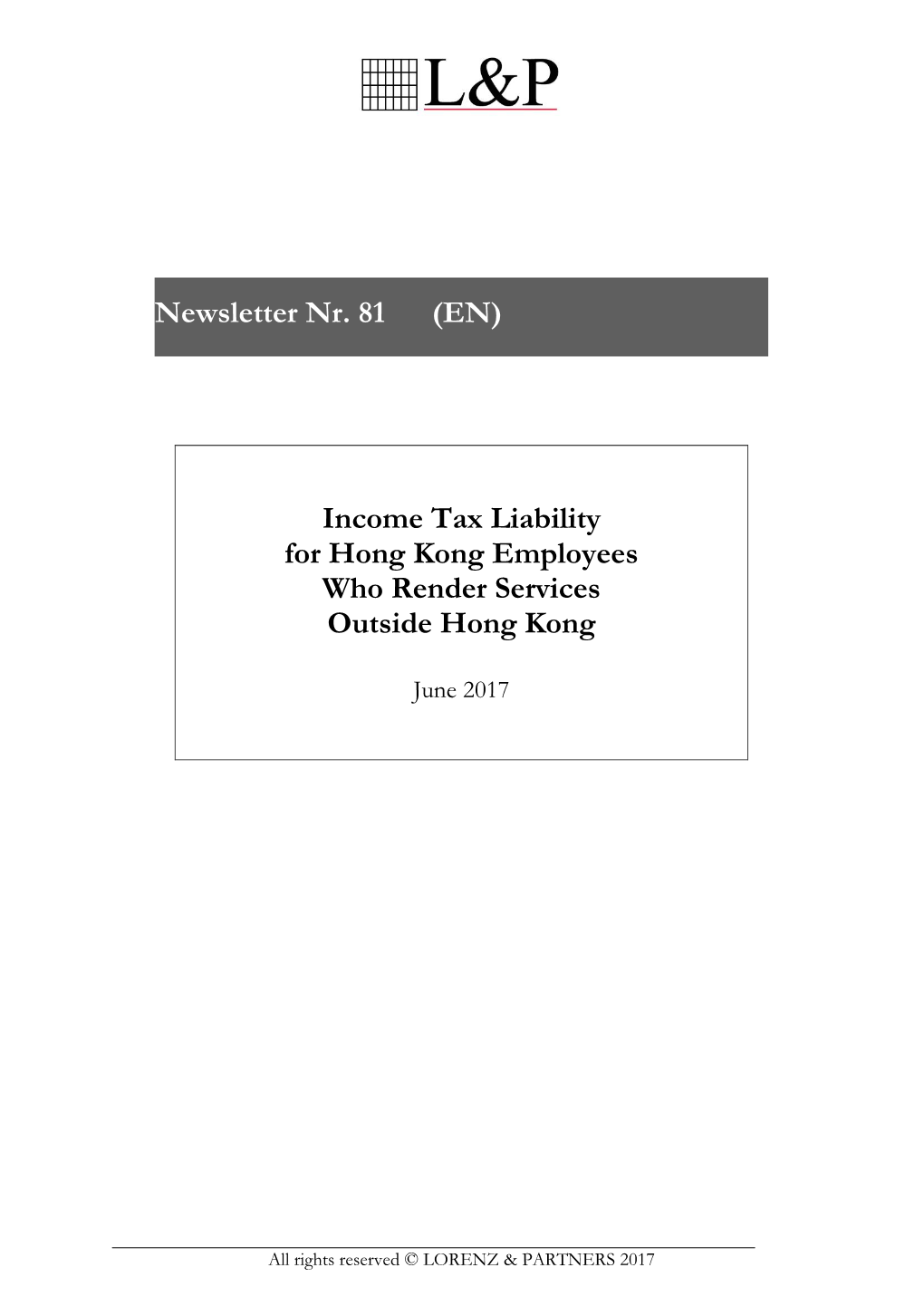 Income Tax Liability for Hong Kong Employees Who Render Services