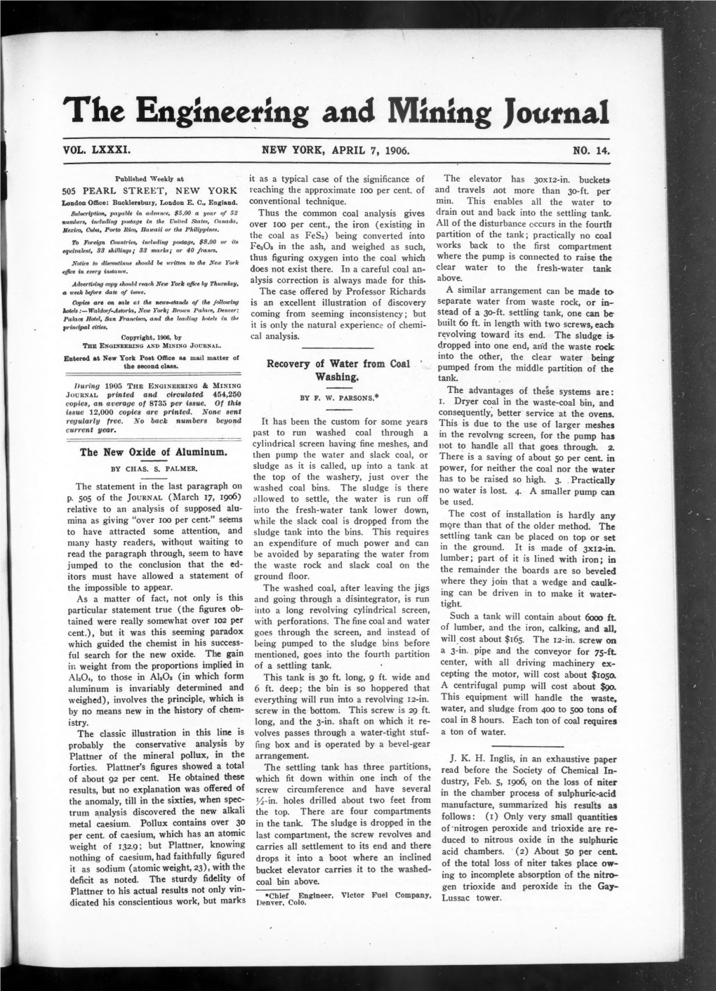 The Engineering and Mining Journal 1906-04-07
