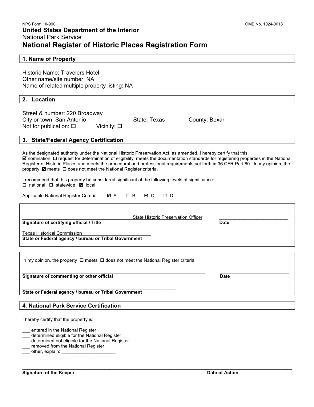 National Register of Historic Places Registration Form