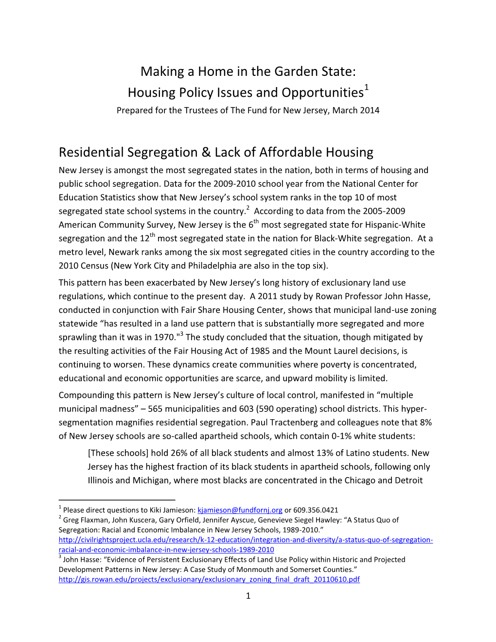 Housing Policy Issues and Opportunities Residential