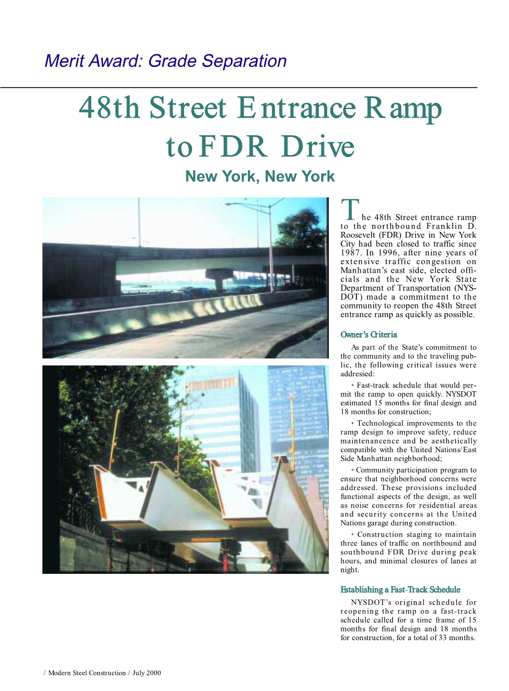 48Th Street Entrance Ramp to FDR Drive New York, New York