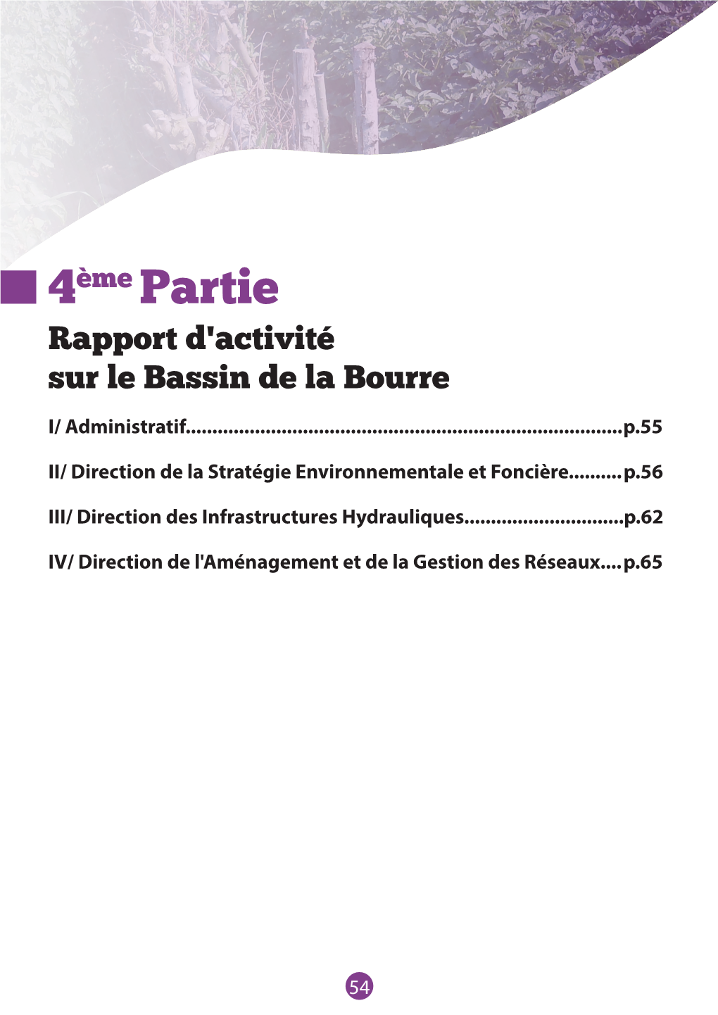 4Ème Partie Rapport D'activité Sur Le Bassin De La Bourre