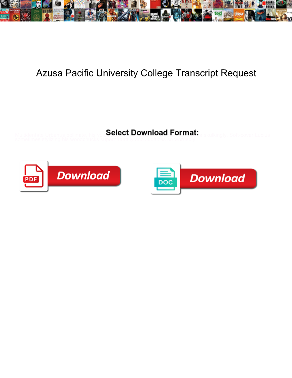 Azusa Pacific University College Transcript Request