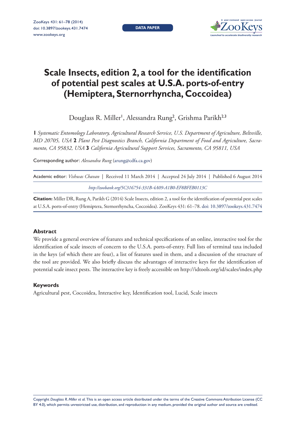 ﻿﻿﻿﻿﻿﻿Scale Insects, Edition 2, a Tool for the Identification of Potential Pest