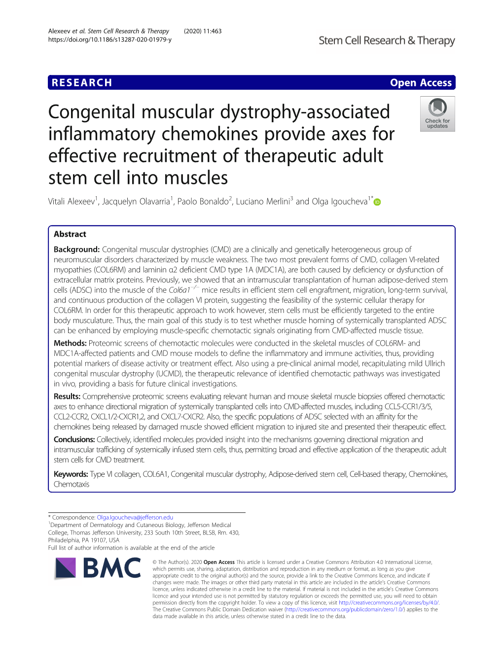 Congenital Muscular Dystrophy-Associated Inflammatory