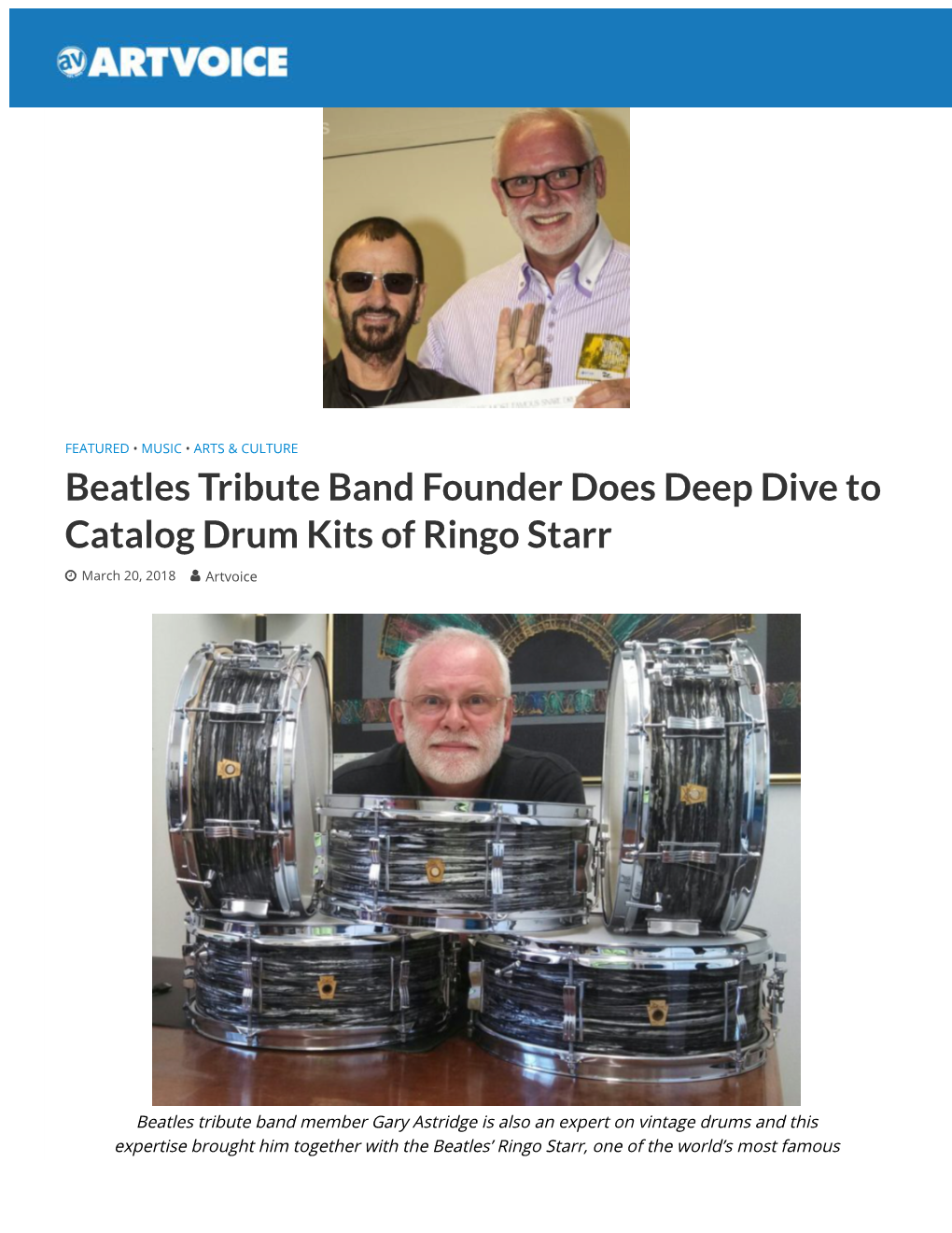 Beatles Tribute Band Founder Does Deep ...Og Drum Kits of Ringo Starr