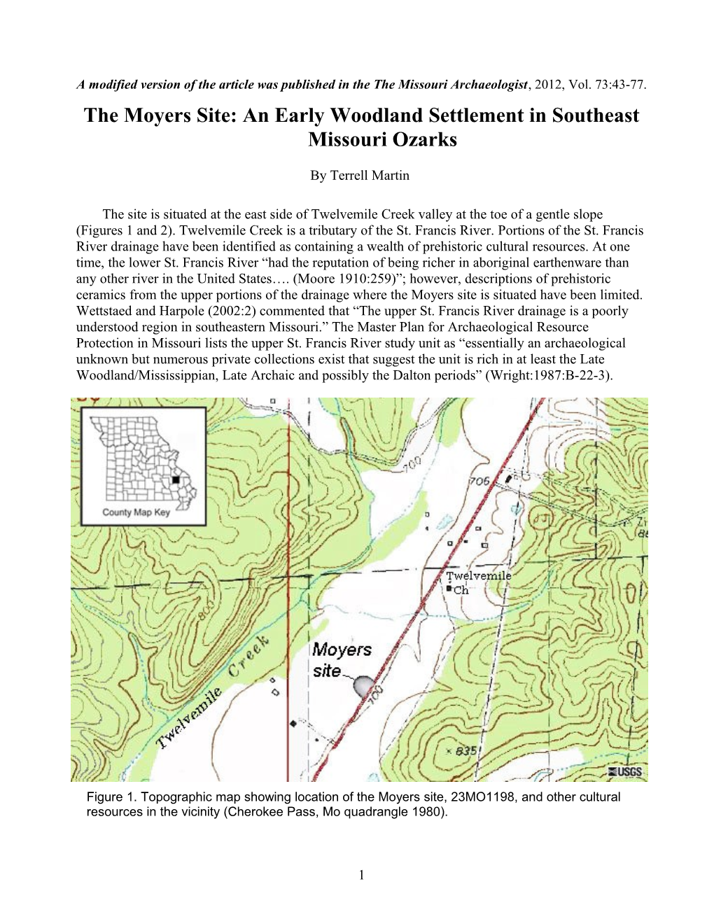 Phase Ii Testing of Site 23We575, Wayne County, Missouri