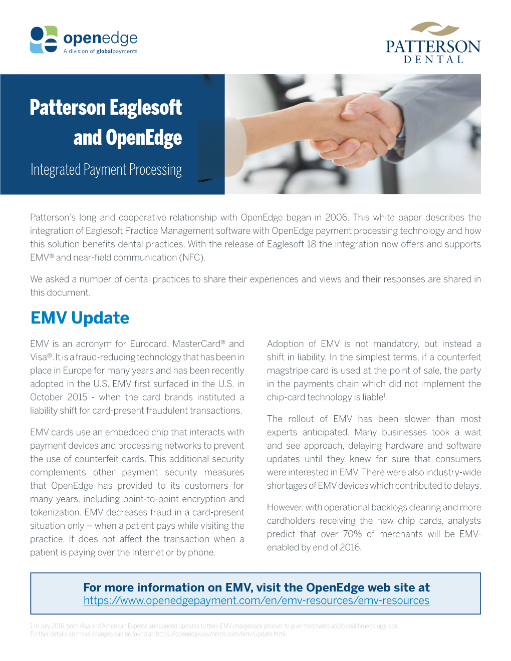 Patterson Eaglesoft and Openedge Integrated Payment Processing