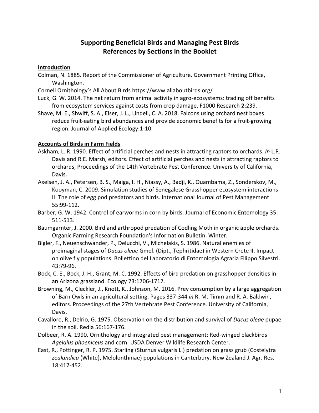 WFA Bird References in Sections-Final