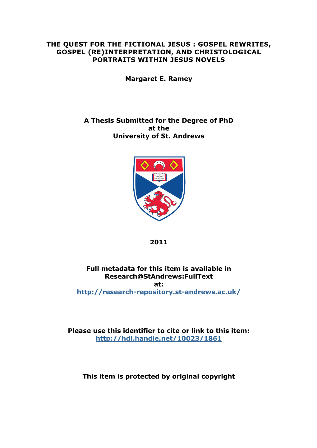 Margaret Ramey Phd Thesis