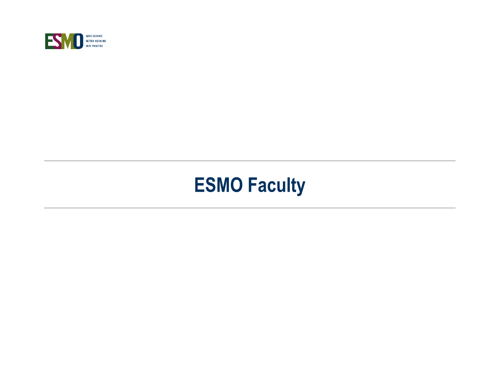 ESMO Faculty List