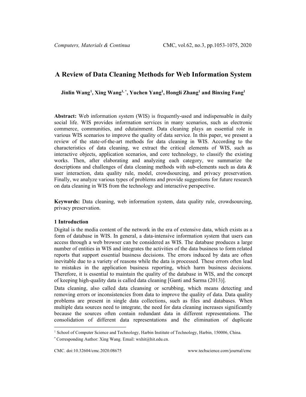 A Review of Data Cleaning Methods for Web Information System