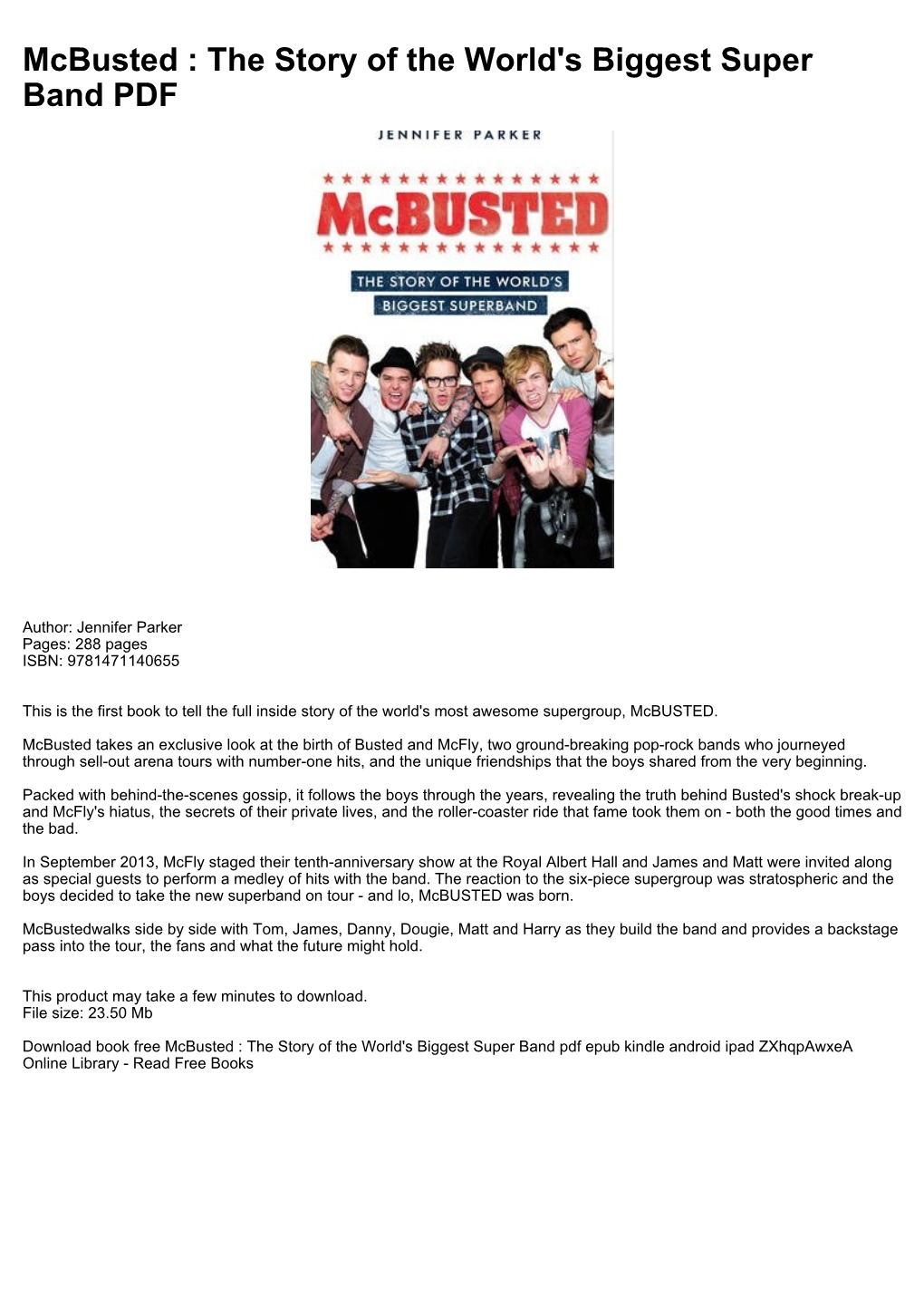 Mcbusted : the Story of the World's Biggest Super Band PDF