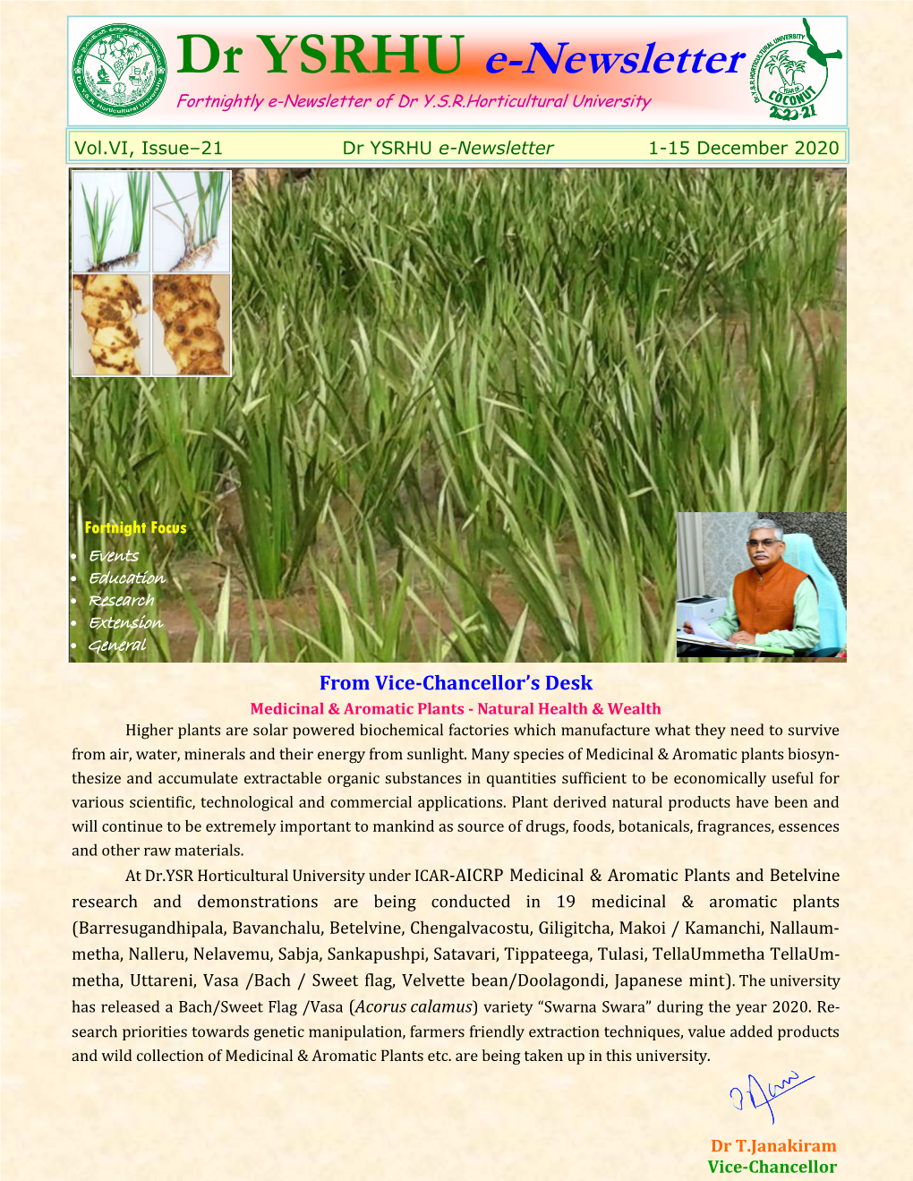 Dr.YSRHU E-Newsletter Vol