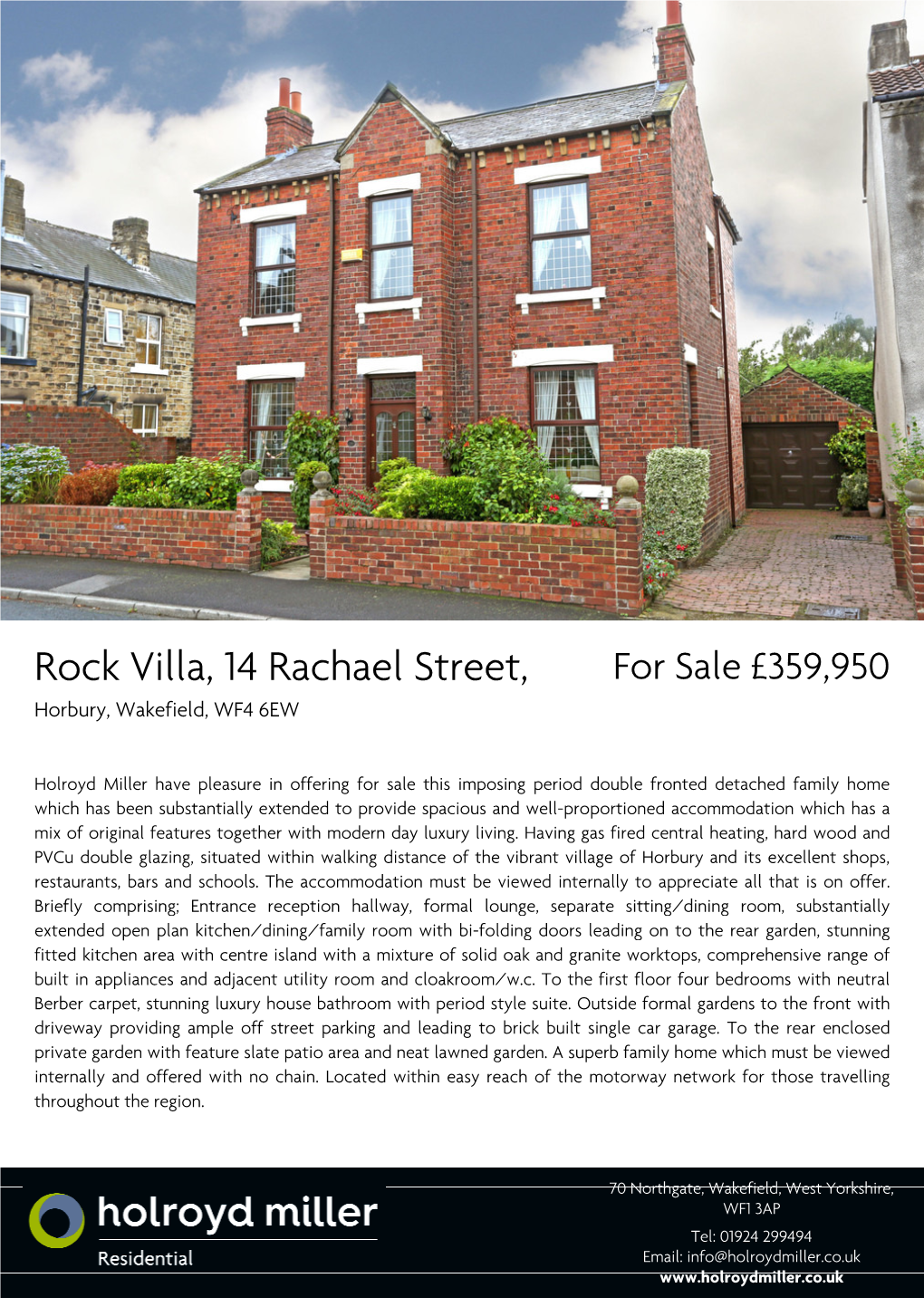 Rock Villa, 14 Rachael Street, for Sale £359,950 Horbury, Wakefield, WF4 6EW
