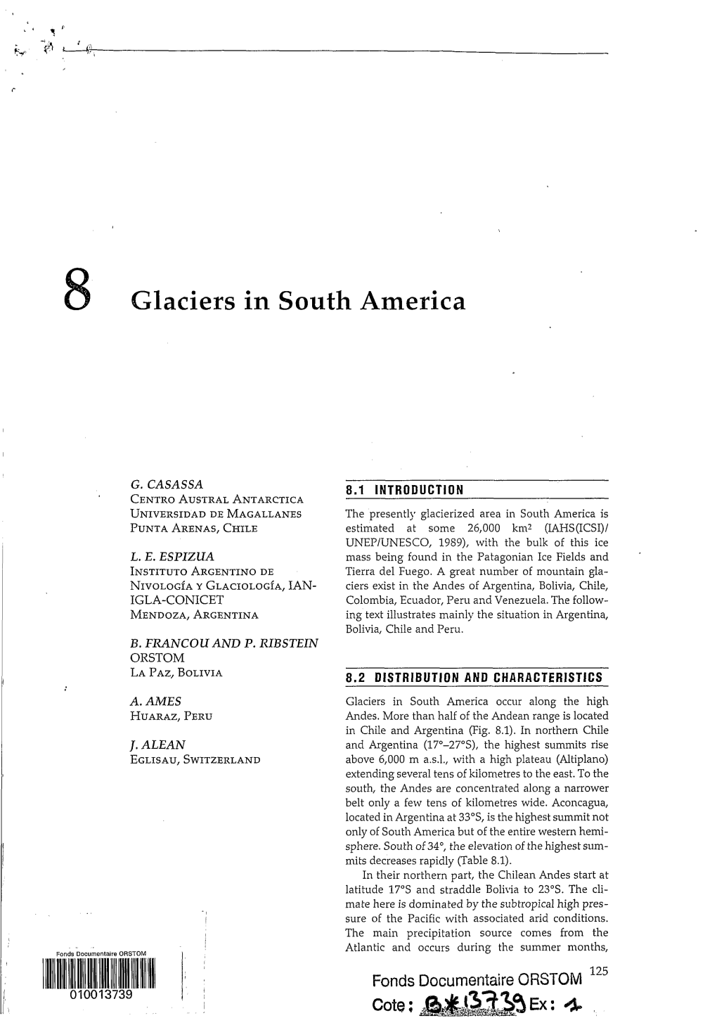 Glaciers in South America