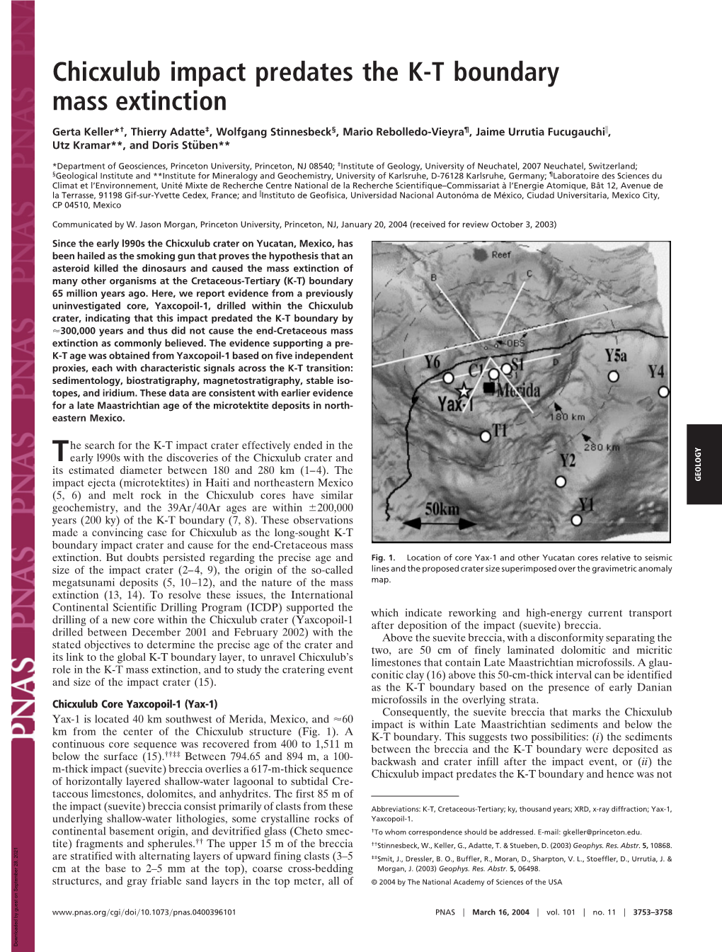 Chicxulub Impact Predates the K-T Boundary Mass Extinction